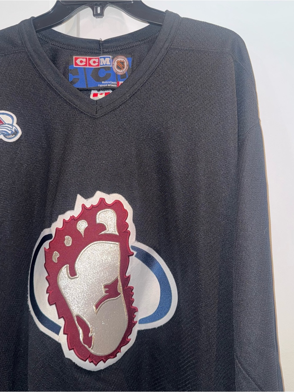 VTG CCM 1990s Colorado  Avalanche Bigfoot Jersey XL